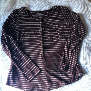 burgundy striped long sleeve